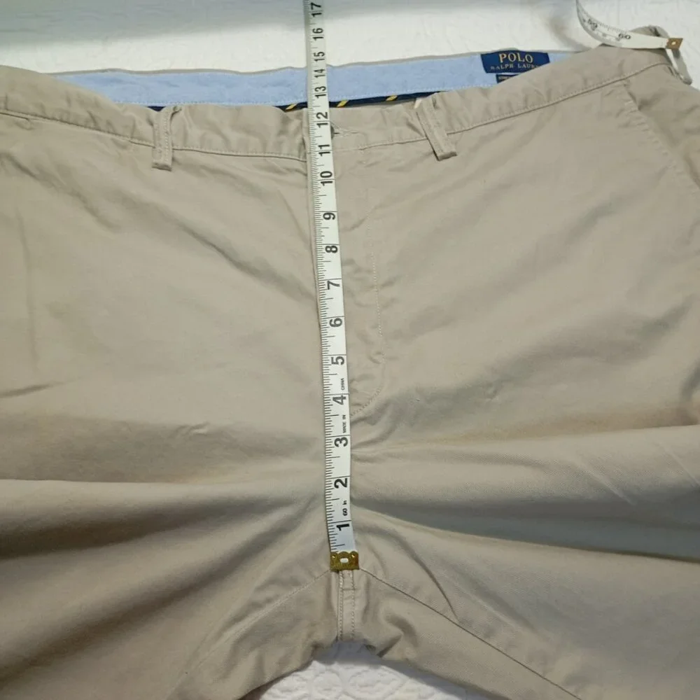 Ralph Lauren Chino Pants Polo Beige Mens 42x34 Cotton Blend Zip Fly Classic Fit - Picture 9 of 11